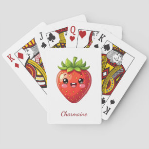 Jeu De Cartes Monogramme jolie fraise kawaii