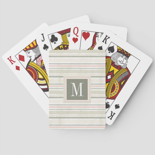 Jeu De Cartes Monogramme | La joie du blanc | Bandes aquarelles (dos)