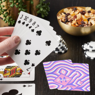 Jeu De Cartes Monogramme les années 70 Super rose & violet psych