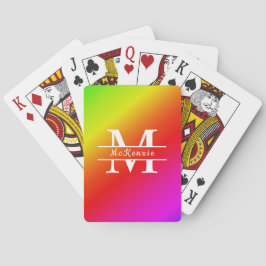 Jeu De Cartes Monogramme LGBT Pride Rainbow Gradient Diagonal