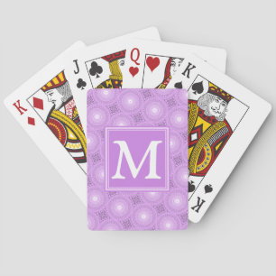 Jeu De Cartes Monogramme lilas cercles pourpres motif