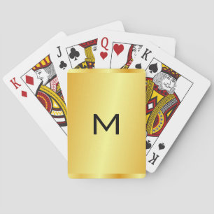 Jeu De Cartes Monogramme Modèle Faux Gold Metallic Look