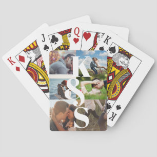Jeu De Cartes Monogramme moderne Couples Valentines Jour Photo