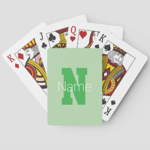 Jeu De Cartes Monogramme moderne   Pale & Kelly Green