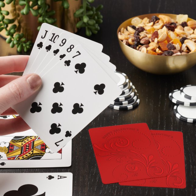 Jeu De Cartes Monogramme monochromatique à spirale rouge (In Situ)