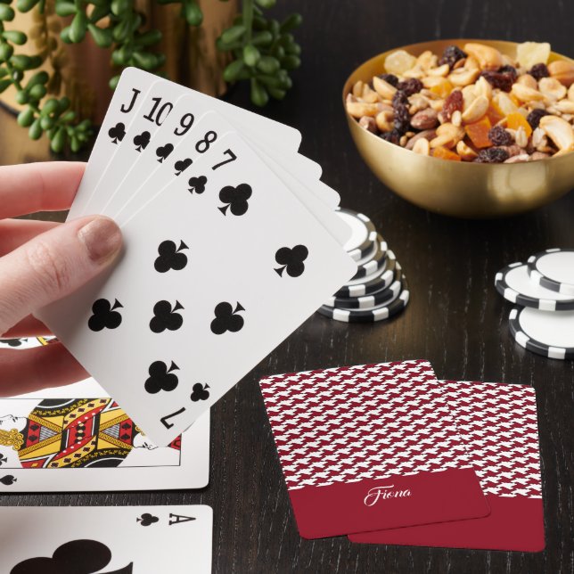 Jeu De Cartes Monogramme motif de base rouge et blanc (In Situ)