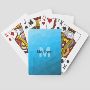 Jeu De Cartes Monogramme motif de maillage géométrique dégradé c