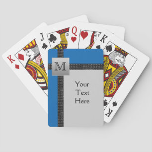Jeu De Cartes Monogramme Noir, Bleu, Gris Cartes de jeu
