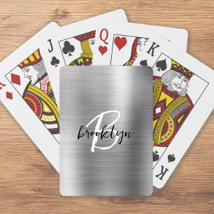 Jeu De Cartes Monogramme noir et blanc en écriture manuscrite su