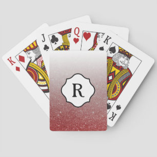 Jeu De Cartes Monogramme noir, ombre à paillettes cuivrées scint