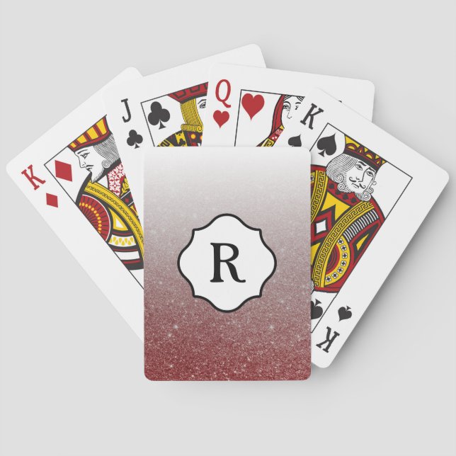 Jeu De Cartes Monogramme noir, ombre à paillettes cuivrées scint (dos)