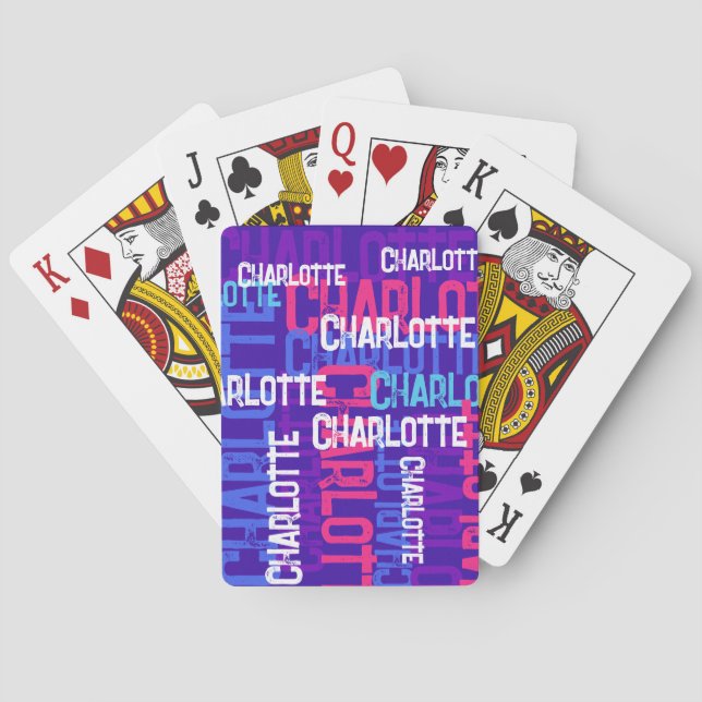 Jeu De Cartes Monogramme Nom répétitif Enfants Motifs (dos)