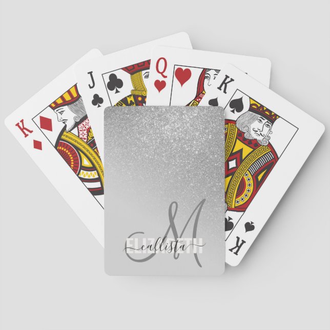 Jeu De Cartes Monogramme Ombre diagonal de Parties scintillant a (dos)