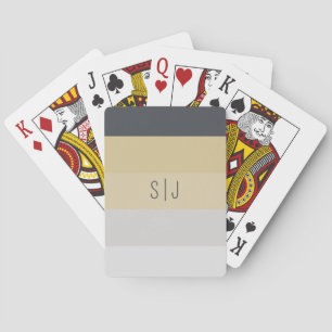 Jeu De Cartes Monogramme personnalisé avec bloc de couleur minim