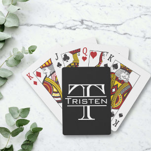Jeu De Cartes Monogramme personnalisé initiale de nom Classique