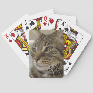 Jeu De Cartes Monogramme photo de chat Cute Tabby