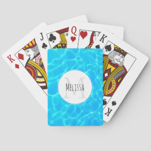 Jeu De Cartes Monogramme photo de la piscine bleu clair