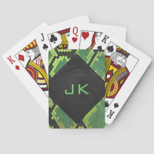 Jeu De Cartes Monogramme Serpent vert et noir