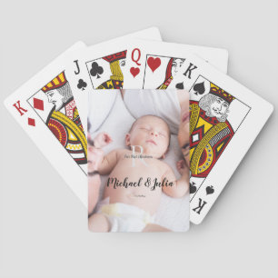 Jeu De Cartes monogramme simple personnalisé prénom premier Noël