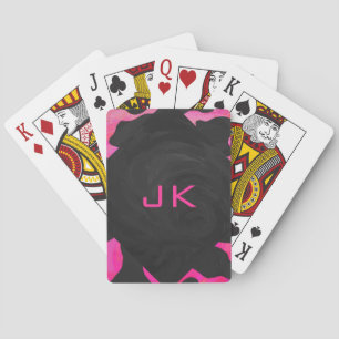 Jeu De Cartes Monogramme vache rose chaud et noir