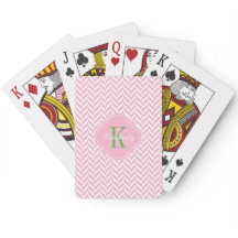 Monogramme vert de l'Herringbone rose