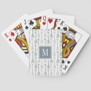 Jeu De Cartes monogramme   Watercolor Random Arrow Pattern