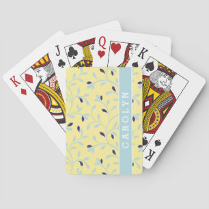 Jeu De Cartes Monographie à motif floral jaune pastel mignon