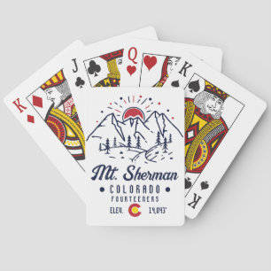 Jeu De Cartes Mont Sherman Colorado 14ers Minimaliste de montagn