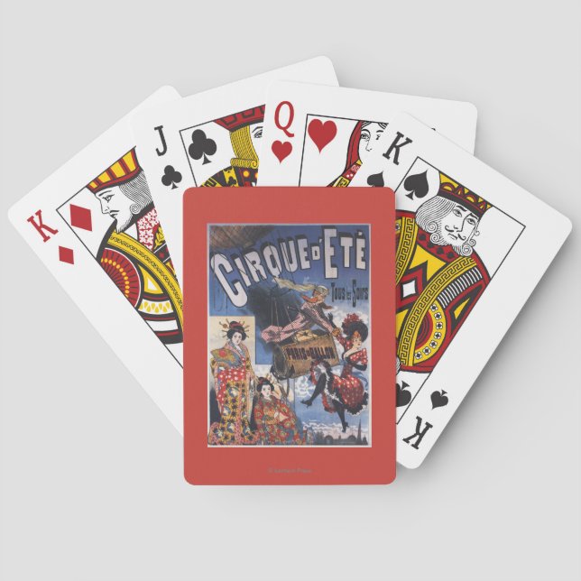 Jeu De Cartes Montgolfière et affiche japonaise de dames (dos)
