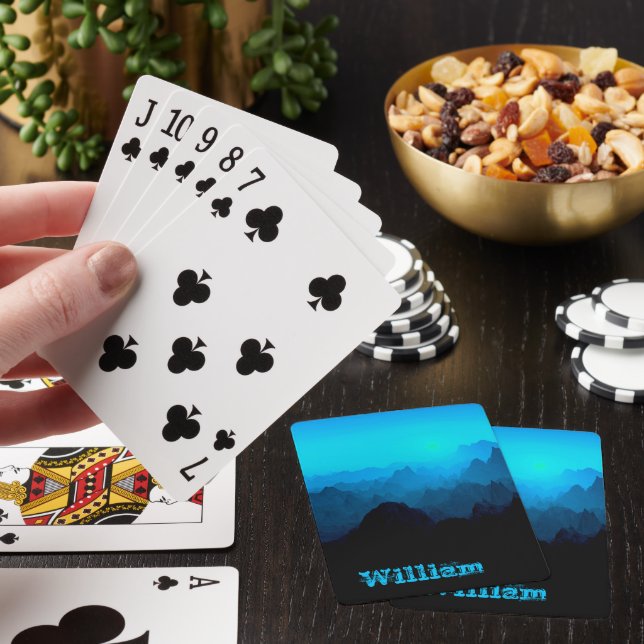 Jeu De Cartes Monts lisses bleus robustes avec nom rustique (In Situ)