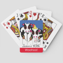 Moosiciens de vache Anniversaire Jouer aux cartes