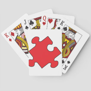 JEU DE CARTES MORCEAU DE PUZZLE ROUGE