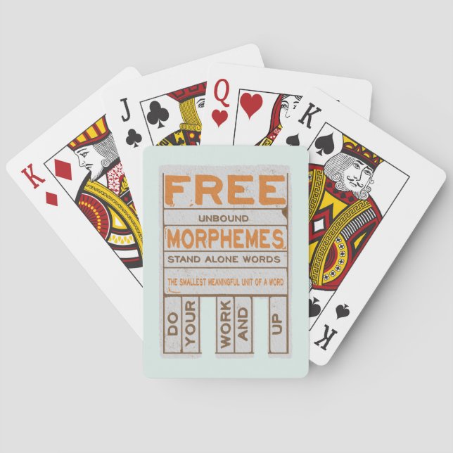 Jeu De Cartes Morphèmes libres humoristique structurée littérati (dos)