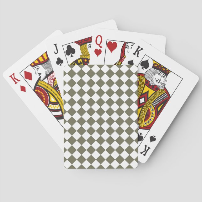 Jeu De Cartes Moss Green Checkerboard motif (dos)