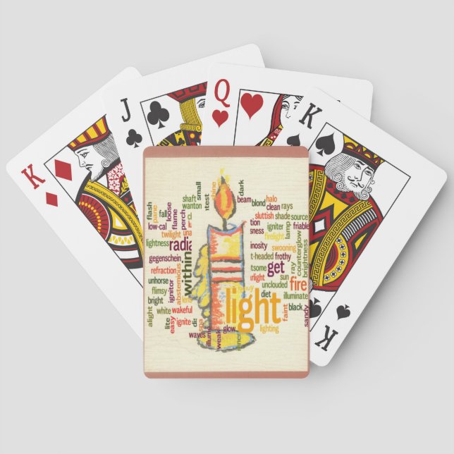 Jeu De Cartes Mot de flamme de bougie Cloud Art Imprimer (dos)