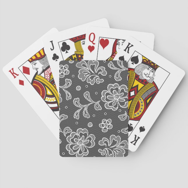 Jeu De Cartes Motif 1 de tissu de dentelle (dos)