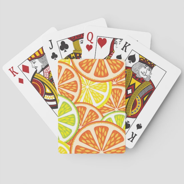 Jeu De Cartes Motif 2 d'agrume (dos)
