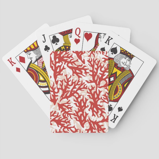 Jeu De Cartes Motif 2 de corail rouge (dos)