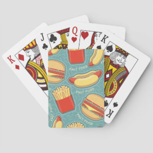 Jeu De Cartes Motif 3 d'aliments de préparation rapide