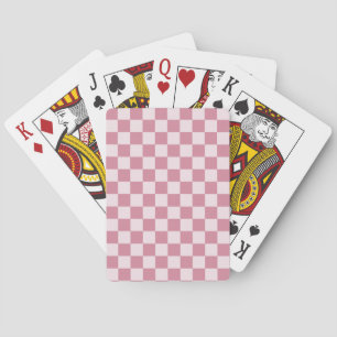 Jeu De Cartes Motif à carreaux rose poussiéreux
