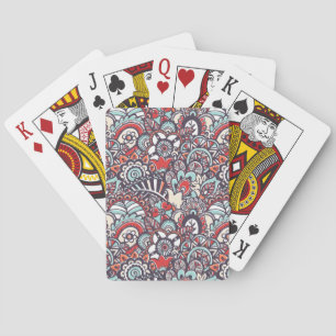 Jeu De Cartes Motif à doodle floral Paisley