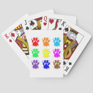 Jeu De Cartes Motif à mâchoire de chien de peluche d'encre