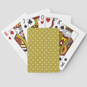 Jeu De Cartes Motif à pois blancs jaune moutarde