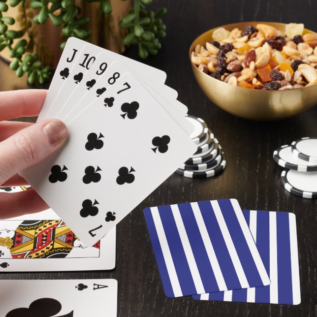 Jeu De Cartes Motif à rayures bleu et blanc marine (In Situ)