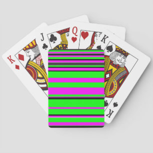 Jeu De Cartes Motif à rayures couleur noir rose chaud