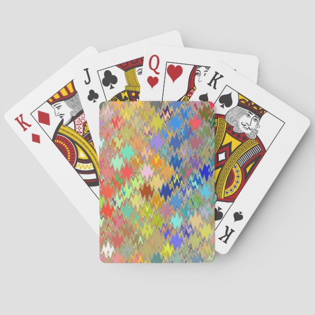 Jeu De Cartes Motif Abstrait d'onde mosaïque #8 (dos)