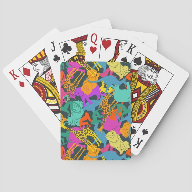 Jeu De Cartes Motif animal de silhouettes (dos)