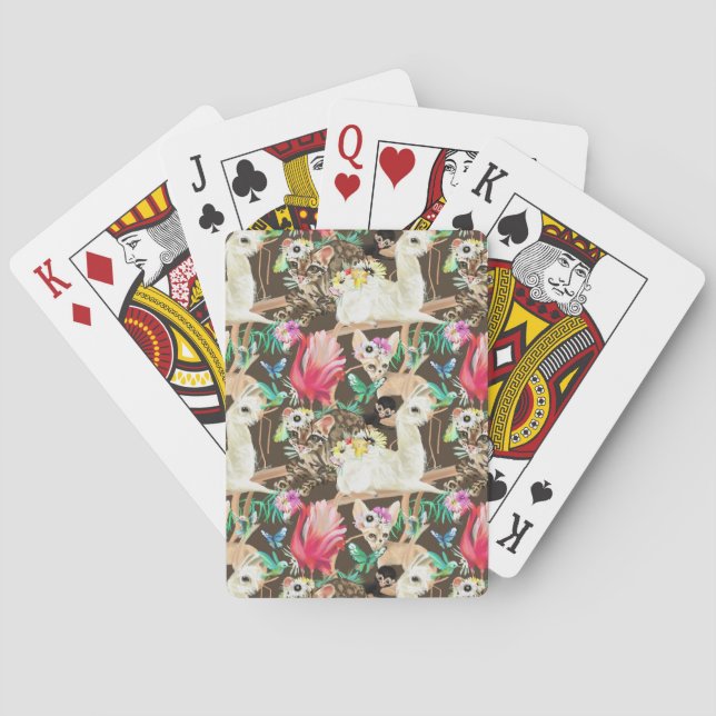 Jeu De Cartes Motif animal tropical (dos)