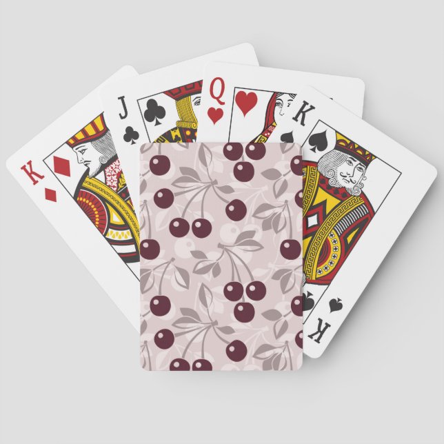 Jeu De Cartes Motif avec cerises 2 (dos)