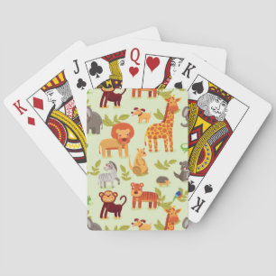Jeu De Cartes Motif avec des animaux de bande dessinée